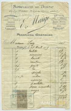Spécialité de blanc E. Maige (Nancy)