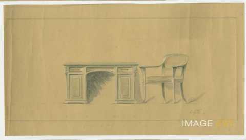 Fauteuil et bureau par Justin Férez