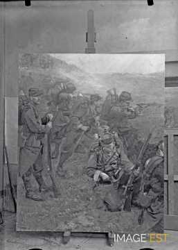 Scène de guerre, tableau d'Albert Larteau