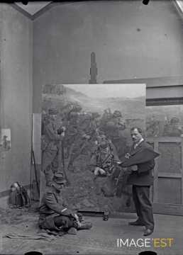 Scène de guerre, tableau d'Albert Larteau