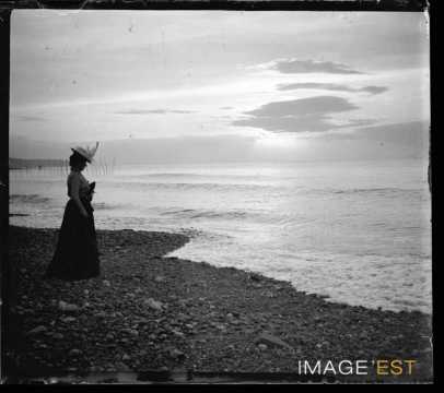 Coucher de soleil sur la plage (Seine-Maritime)