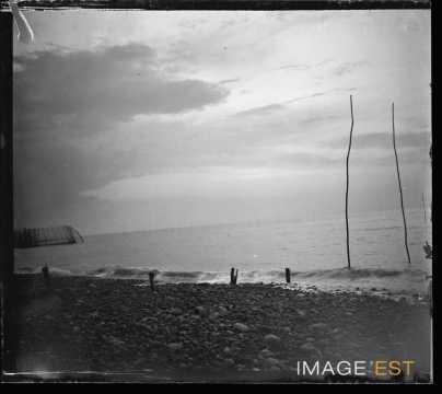 Coucher de soleil sur la plage (Seine-Maritime)
