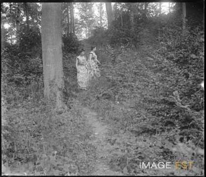 Deux femmes dans une forêt (Vosges ?)