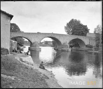 Pêcheurs sur les rives de la Meurthe (Lunéville)