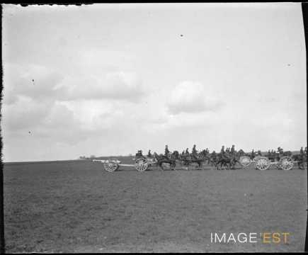 Attelage d'artillerie en manoeuvre (Malzéville)