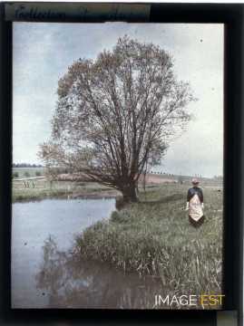 Femme au bord de la Seille (Brin-sur-Seille)