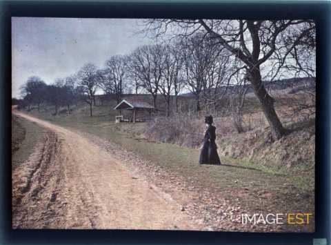 Femme au bord d'une route (Meurthe-et-Moselle)