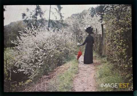 Femme sun un sentier (Meurthe-et-Moselle)