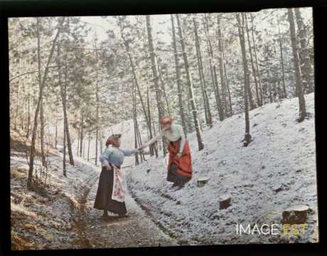 Deux femmes dans la neige (Meurthe-et-Moselle)