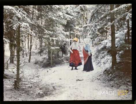 Deux femmes dans la neige (Meurthe-et-Moselle)