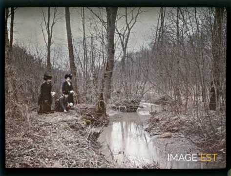 Femmes au bord d'un cours d'eau (Meurthe-et-Moselle)