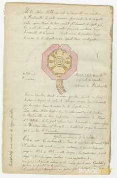 Plan du caveau de la Chapelle ronde (manuscrit Morius 77)