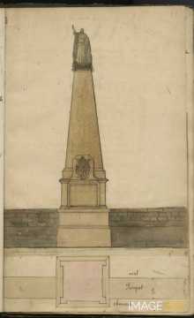 Obélisque du pont de Malzéville (manuscrit Morius 81)