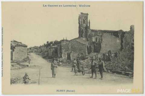 Maisons et église en ruine (Flirey)