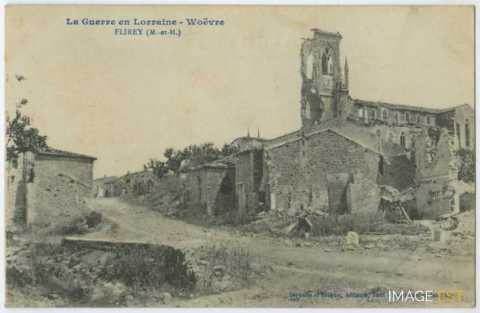 Maisons et église en ruine (Flirey)