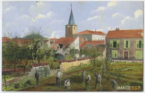 Soldats allemands dans un jardin (Essey-et-Maizerais)