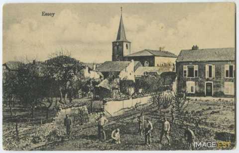 Soldats allemands dans un jardin (Essey-et-Maizerais)