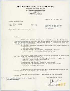 Lettre des Expéditions polaires françaises (1969)