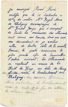 Lettre manuscrite (Chaligny)
