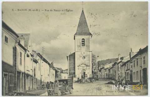 Rue de Nancy et église (Maron)