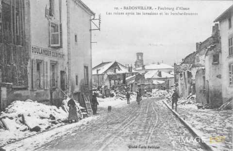 Faubourg d'Alsace en ruines (Badonviller)