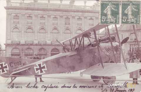 Avion allemand exposé  en 1917 (Nancy)