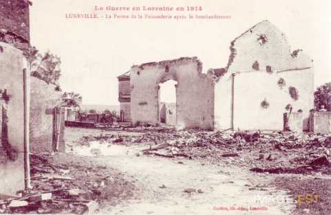 Ferme de la Faisanderie détruite (Lunéville)