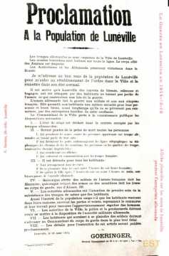 Affiche de la Première Guerre mondiale (Lunéville)