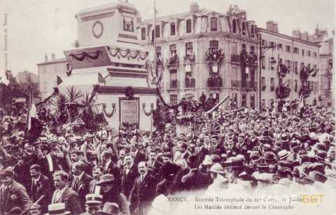 Rentrée  du XXe corps d'armée  (Nancy)