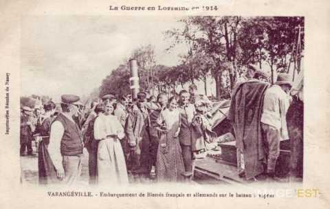 Embarquement de soldats blessés  (Varangéville)
