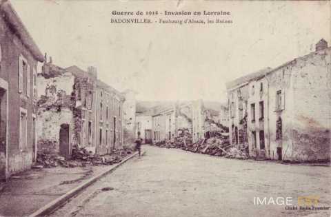 Faubourg d'Alsace en ruines (Badonviller)
