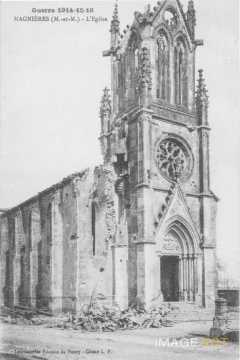 Eglise bombardée  (Magnières)