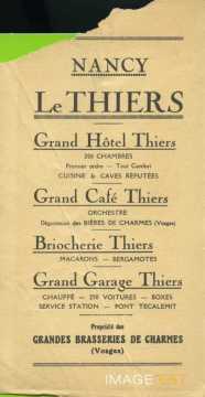 Le Thiers - Grand hôtel, café, briocherie et garage (Nancy)