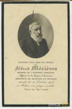 Alfred Mézières sur son lit de mort(1826-1915)