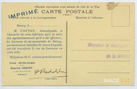 Imprimé de changement d'adresse (Nancy)