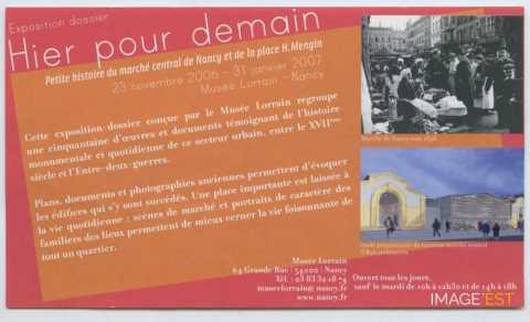 Hier pour demain. Petite histoire du marché central? (Nancy)