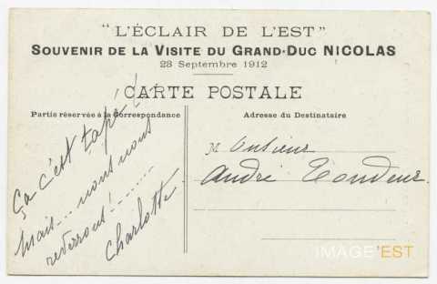 Souvenir de la visite de la grande-duchesse Anastasia de Russie