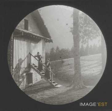Femmes sur un escalier