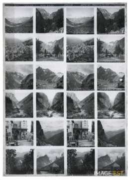 Montagnes, gorge, village et refuge (Massif des Écrins)