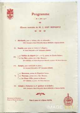 Programme d'un dîner (Nancy)