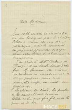 Lettre de Paul Pattinger