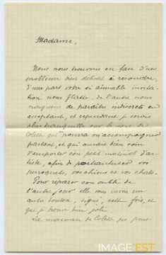 Lettre de Paul Pattinger