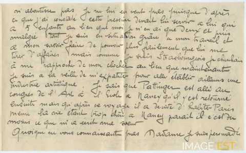 Lettre du 25 octobre 1909