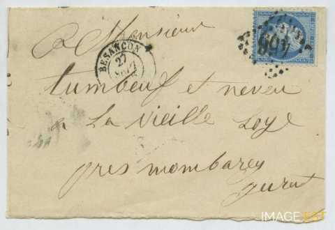 Lettre expédiée à la Verrerie (La Vieille-Loye)