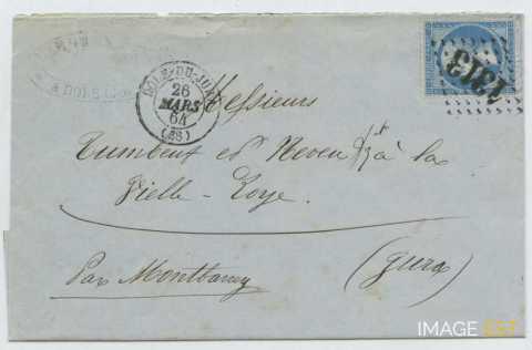 Lettre expédiée à la Verrerie (La Vieille-Loye)