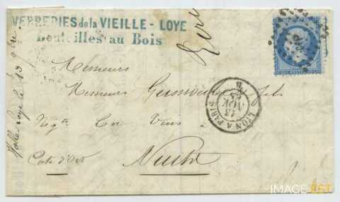 Lettre expédiée à la Verrerie (La Vieille-Loye)