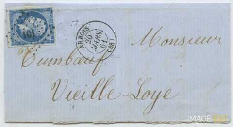 Lettre expédiée à la Verrerie (La Vieille-Loye)
