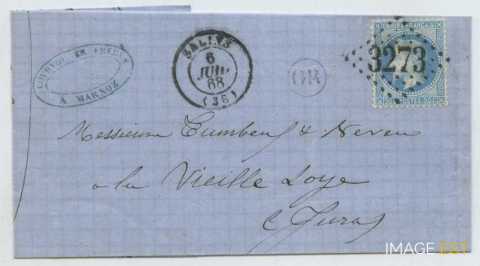 Lettre expédiée à la Verrerie (La Vieille-Loye)