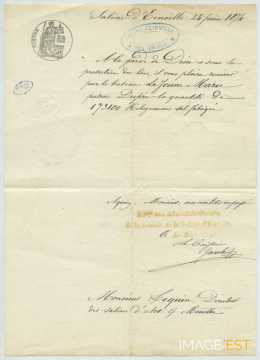 Lettre de la Saline d'Einville (Einville-au-Jard)