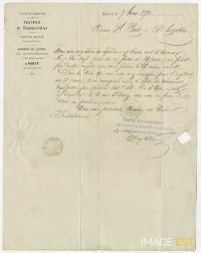 Lettre de la Société anonyme des Salines de Sommerviller (Sommerviller)